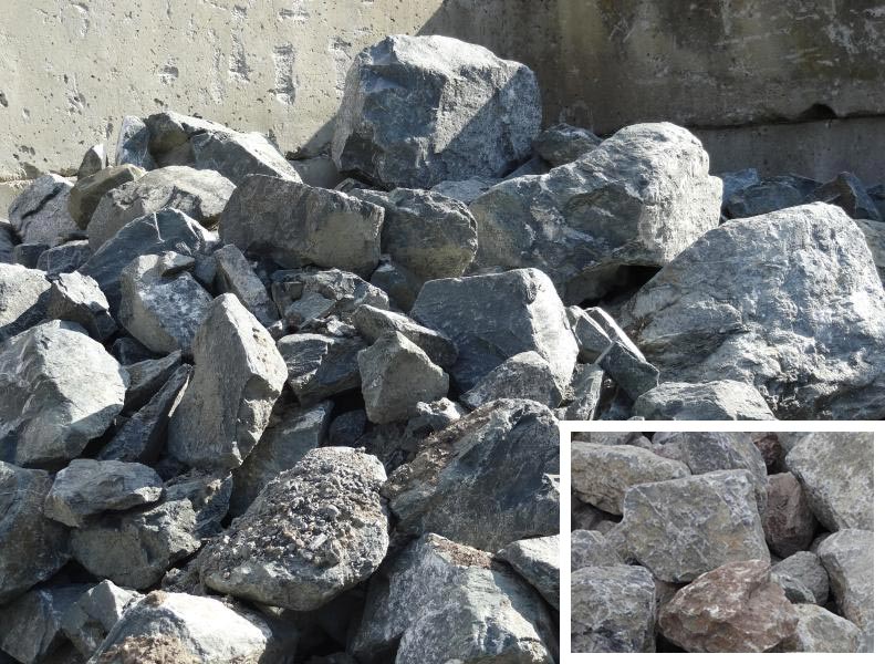 Wasserbausteine als Schüttgut beim Containerdienst Steudel in Greiz